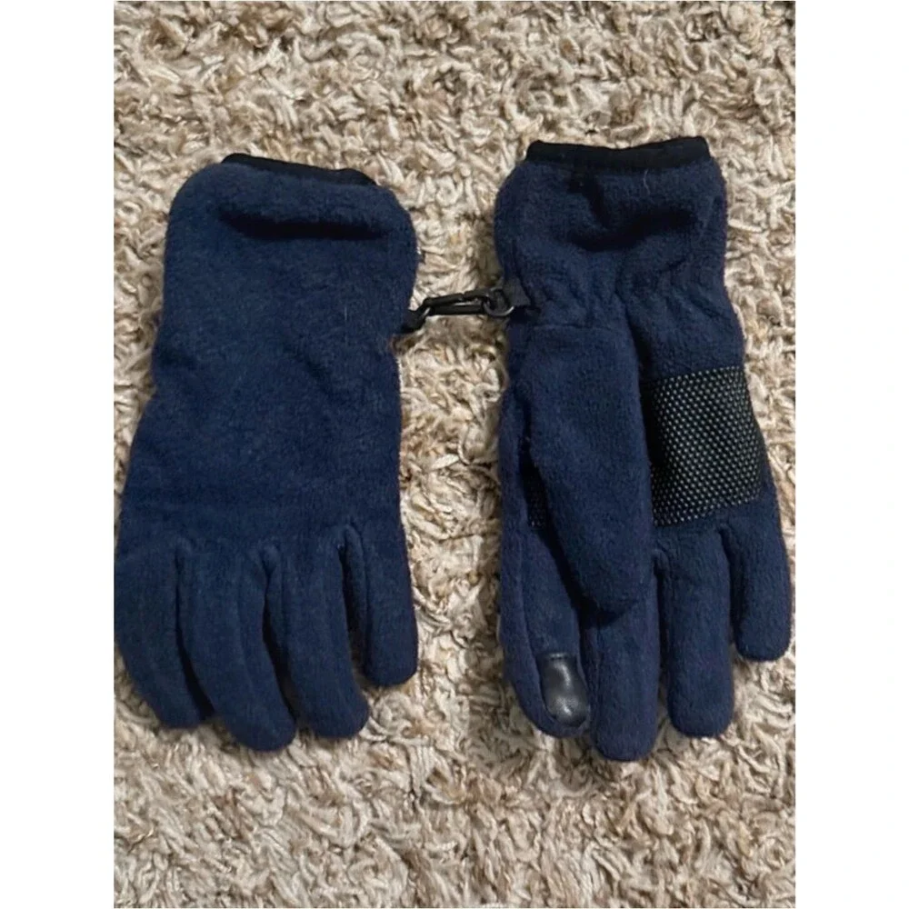 Gap Kids Navy Black Fleece Gloves Winter Snow Warm Kids Youth M/L Unisex